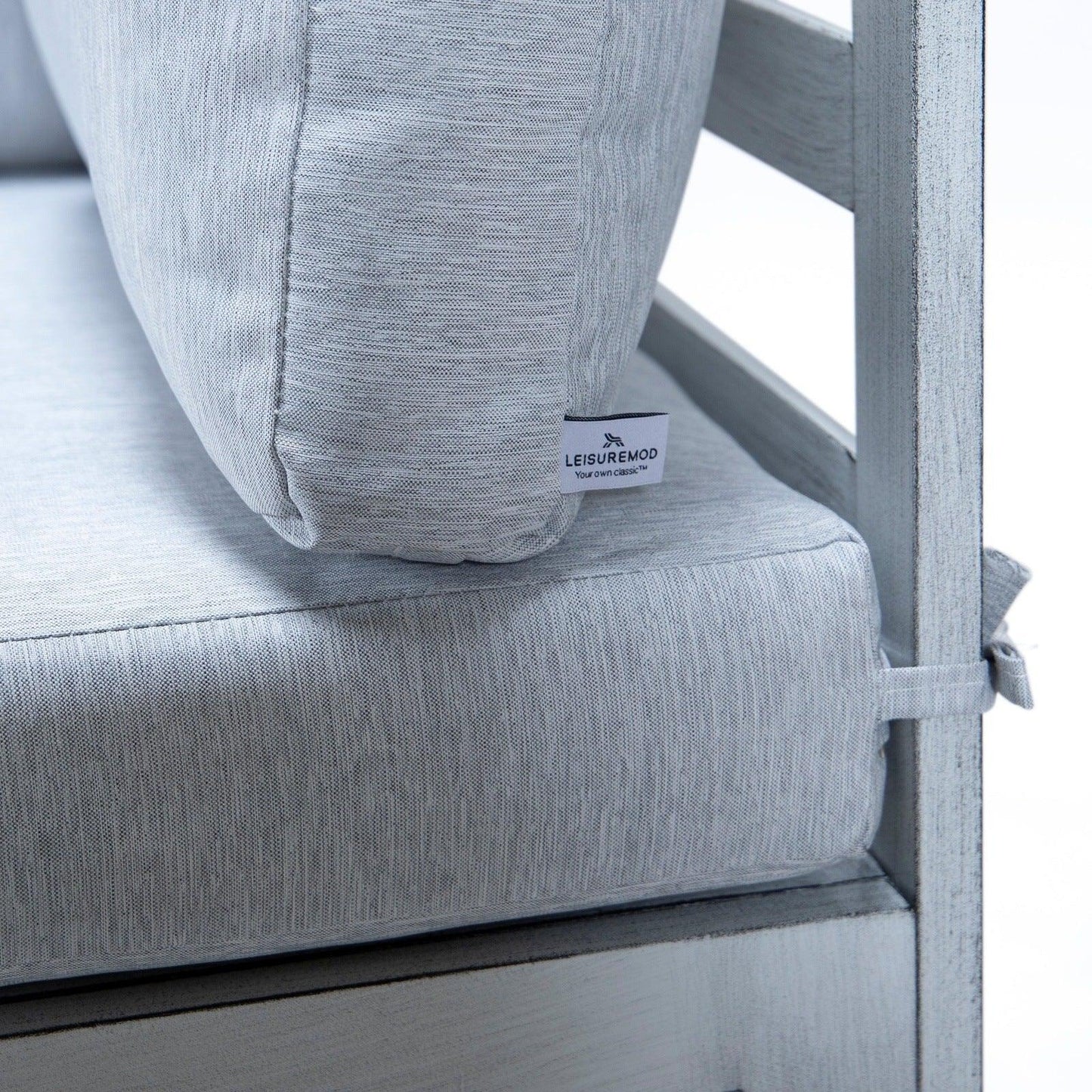 Chelsea 7-Piece Patio Sectional And Fire Pit Table In Weathered Grey Aluminum With Cushions - Elax Furniture