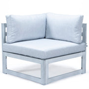 Chelsea 7-Piece Patio Sectional And Fire Pit Table In Weathered Grey Aluminum With Cushions - Elax Furniture