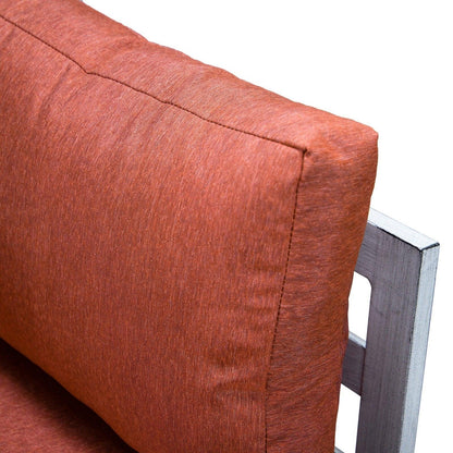 Chelsea 7-Piece Patio Sectional And Fire Pit Table In Weathered Grey Aluminum With Cushions - Elax Furniture