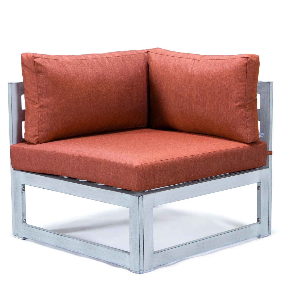Chelsea 7-Piece Patio Sectional And Fire Pit Table In Weathered Grey Aluminum With Cushions - Elax Furniture