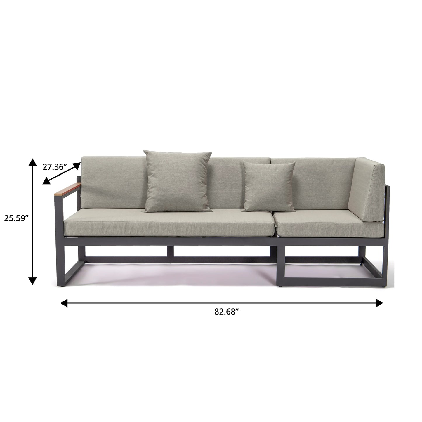 Chelsea 3-Seater Sofa in Black Frame with Cushions - Elax Furniture