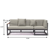 Chelsea 3-Seater Sofa in Black Frame with Cushions - Elax Furniture
