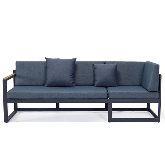 Chelsea 3-Seater Sofa in Black Frame with Cushions - Elax Furniture