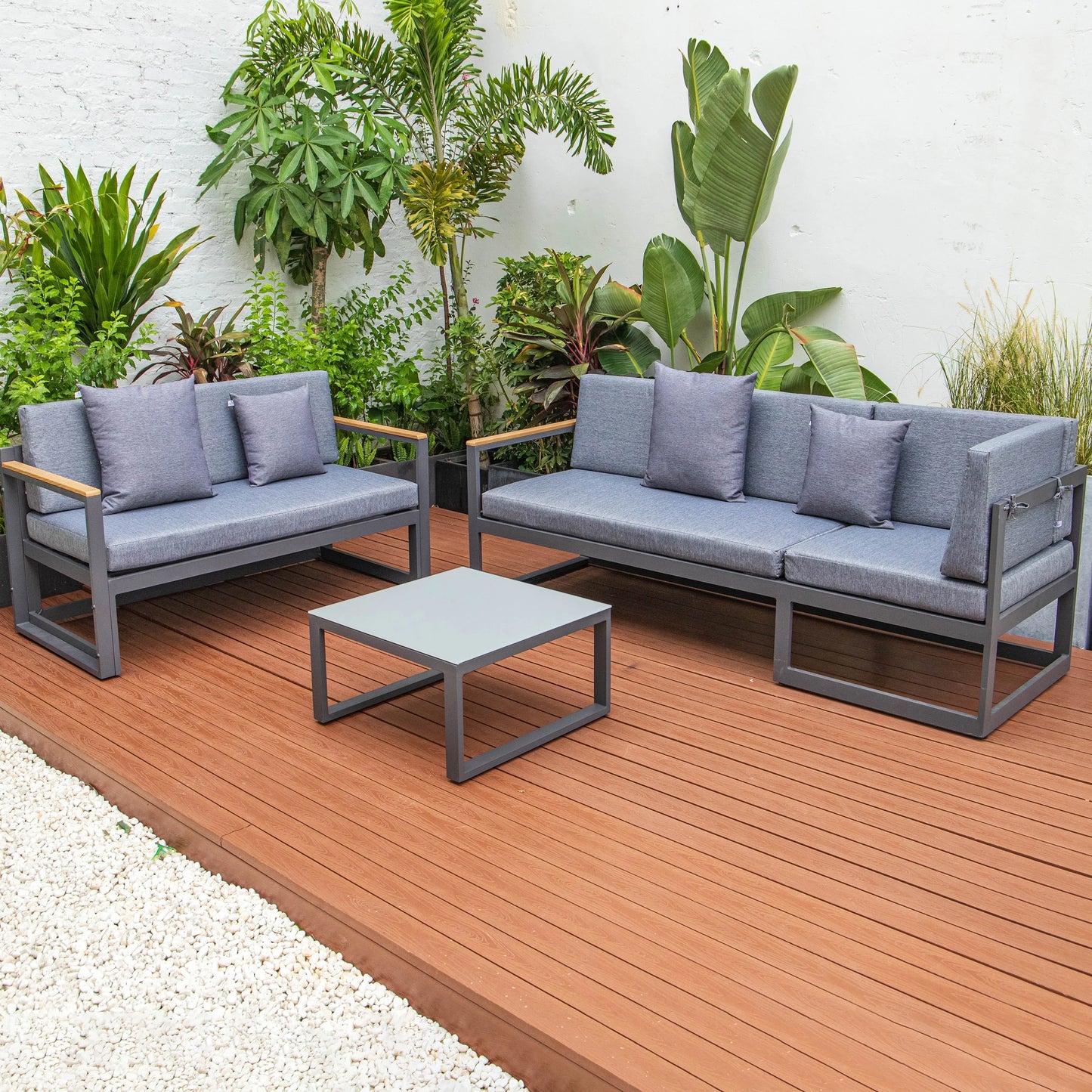 Chelsea 3-Seater Sofa in Black Frame with Cushions - Elax Furniture