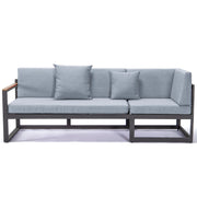 Chelsea 3-Seater Sofa in Black Frame with Cushions - Elax Furniture