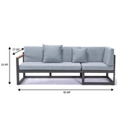 Chelsea 3-Seater Sofa in Black Frame with Cushions - Elax Furniture