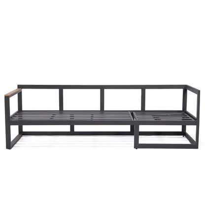 Chelsea Black Sectional With Adjustable Headrest & Coffee Table With Two Tone Cushions - Elax Furniture