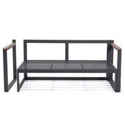 Chelsea Black Sectional With Adjustable Headrest & Coffee Table With Two Tone Cushions - Elax Furniture