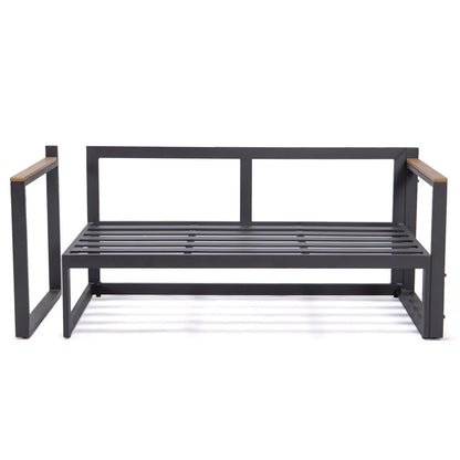 Chelsea Black Sectional With Adjustable Headrest & Coffee Table With Two Tone Cushions - Elax Furniture