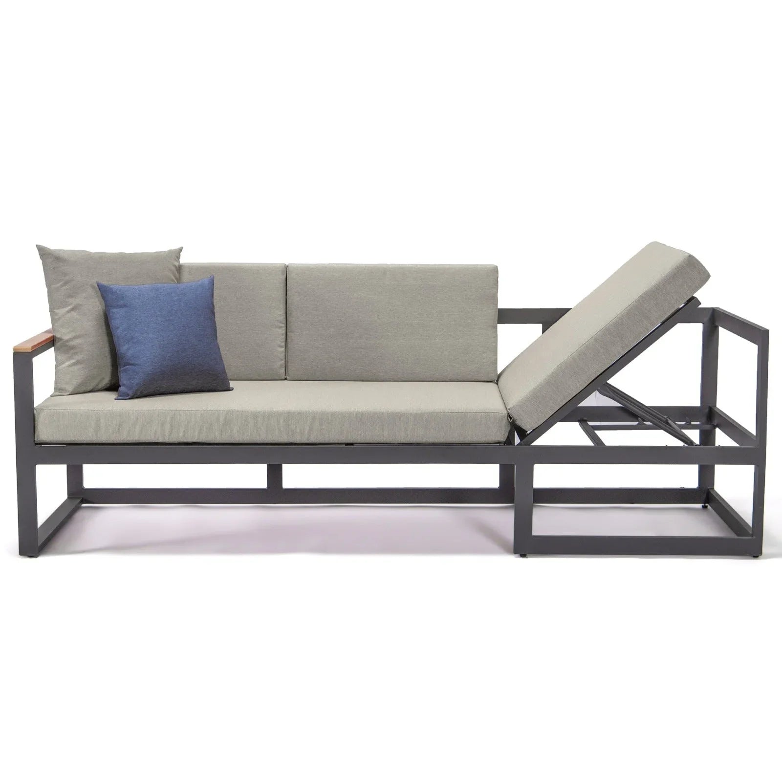 Chelsea Black Sectional With Adjustable Headrest & Coffee Table With Two Tone Cushions - Elax Furniture