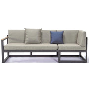 Chelsea Black Sectional With Adjustable Headrest & Coffee Table With Two Tone Cushions - Elax Furniture