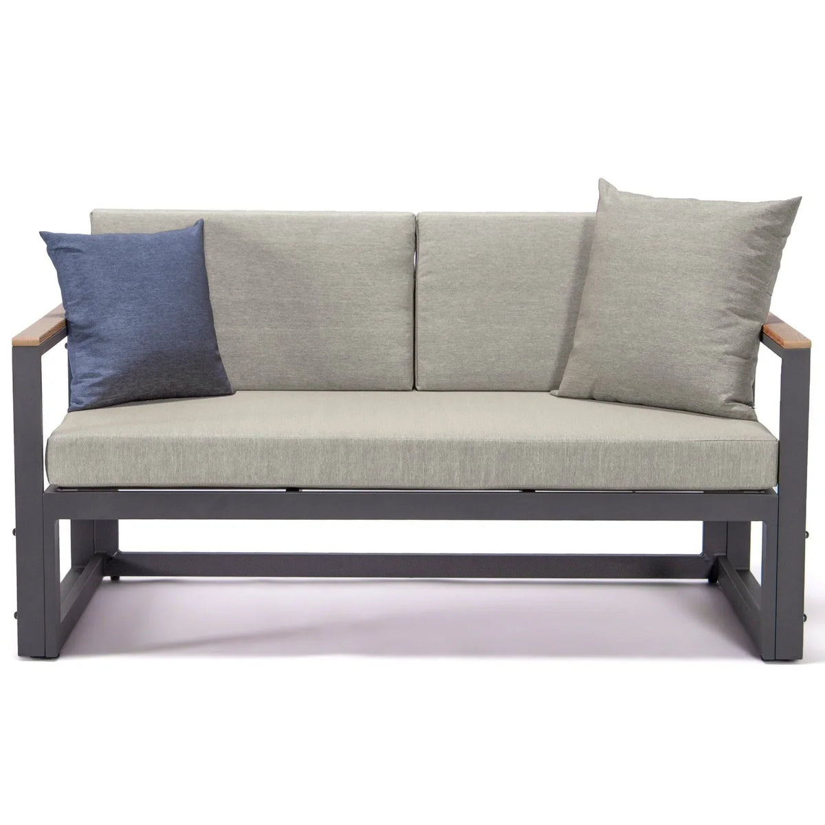 Chelsea Black Sectional With Adjustable Headrest & Coffee Table With Two Tone Cushions - Elax Furniture