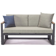 Chelsea Black Sectional With Adjustable Headrest & Coffee Table With Two Tone Cushions - Elax Furniture