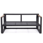 Chelsea Black Sectional With Adjustable Headrest & Coffee Table With Cushions - Elax Furniture