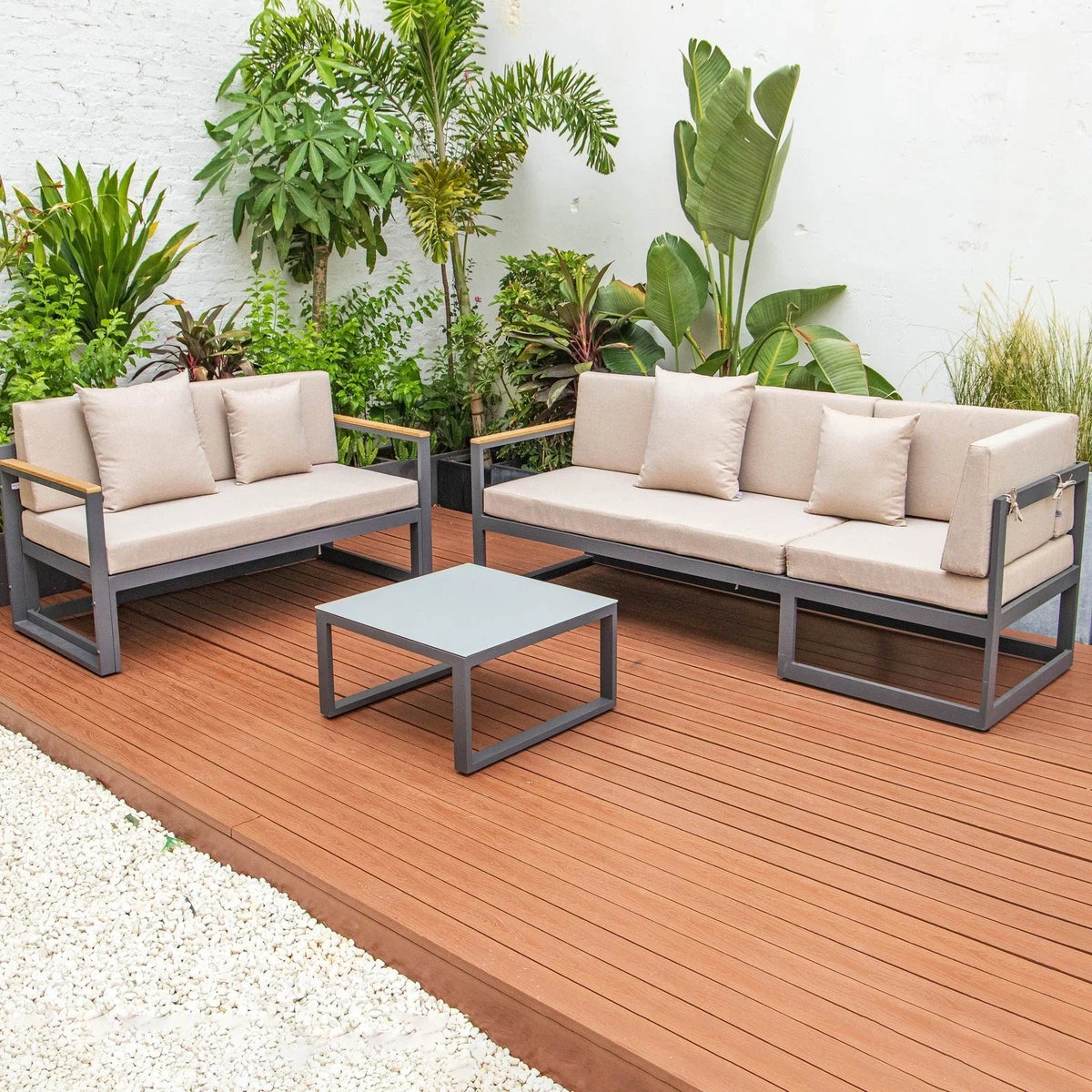 Chelsea Black Sectional With Adjustable Headrest & Coffee Table With Cushions - Elax Furniture