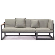 Chelsea Black Sectional With Adjustable Headrest & Coffee Table With Cushions - Elax Furniture