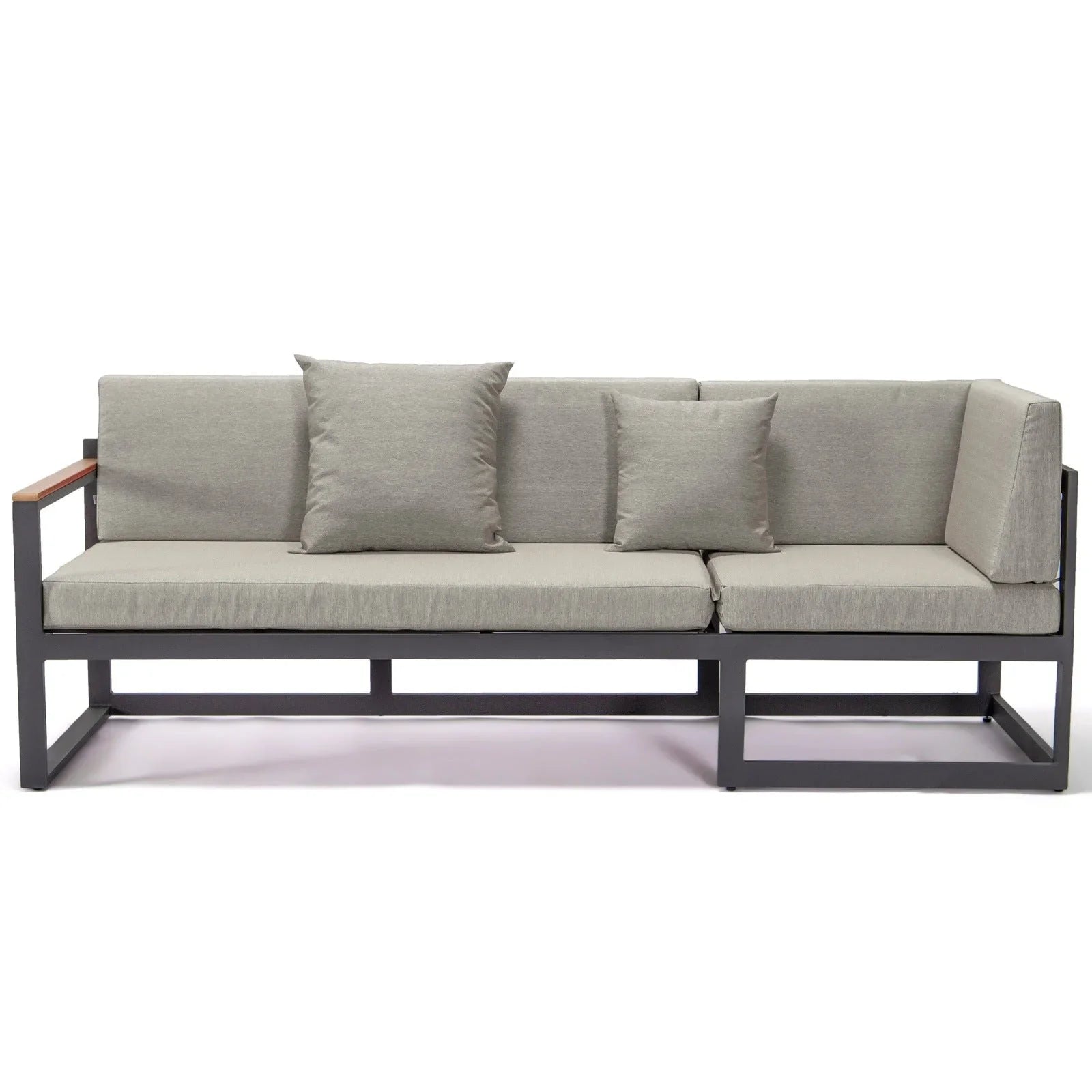 Chelsea Black Sectional With Adjustable Headrest & Coffee Table With Cushions - Elax Furniture
