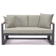 Chelsea Black Sectional With Adjustable Headrest & Coffee Table With Cushions - Elax Furniture