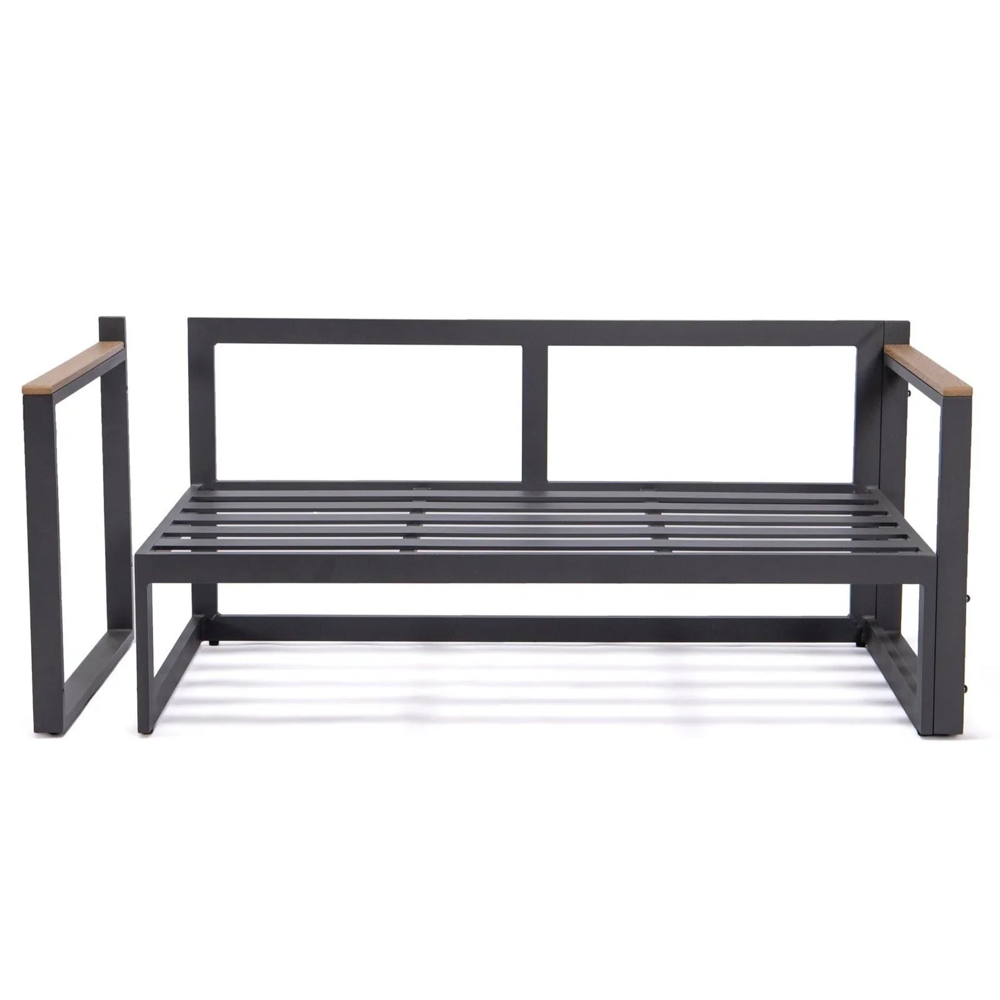 Chelsea Black Sectional With Adjustable Headrest & Coffee Table With Two Tone Cushions - Elax Furniture