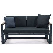 Chelsea Black Sectional With Adjustable Headrest & Coffee Table With Two Tone Cushions - Elax Furniture