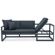 Chelsea Black Sectional With Adjustable Headrest & Coffee Table With Cushions - Elax Furniture