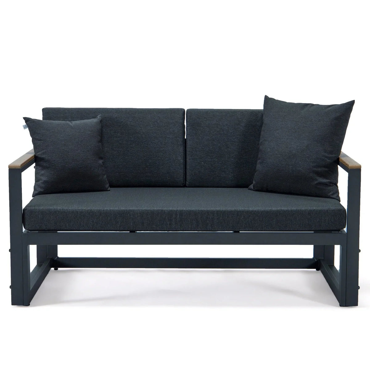 Chelsea Black Sectional With Adjustable Headrest & Coffee Table With Cushions - Elax Furniture