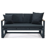 Chelsea Black Sectional With Adjustable Headrest & Coffee Table With Cushions - Elax Furniture