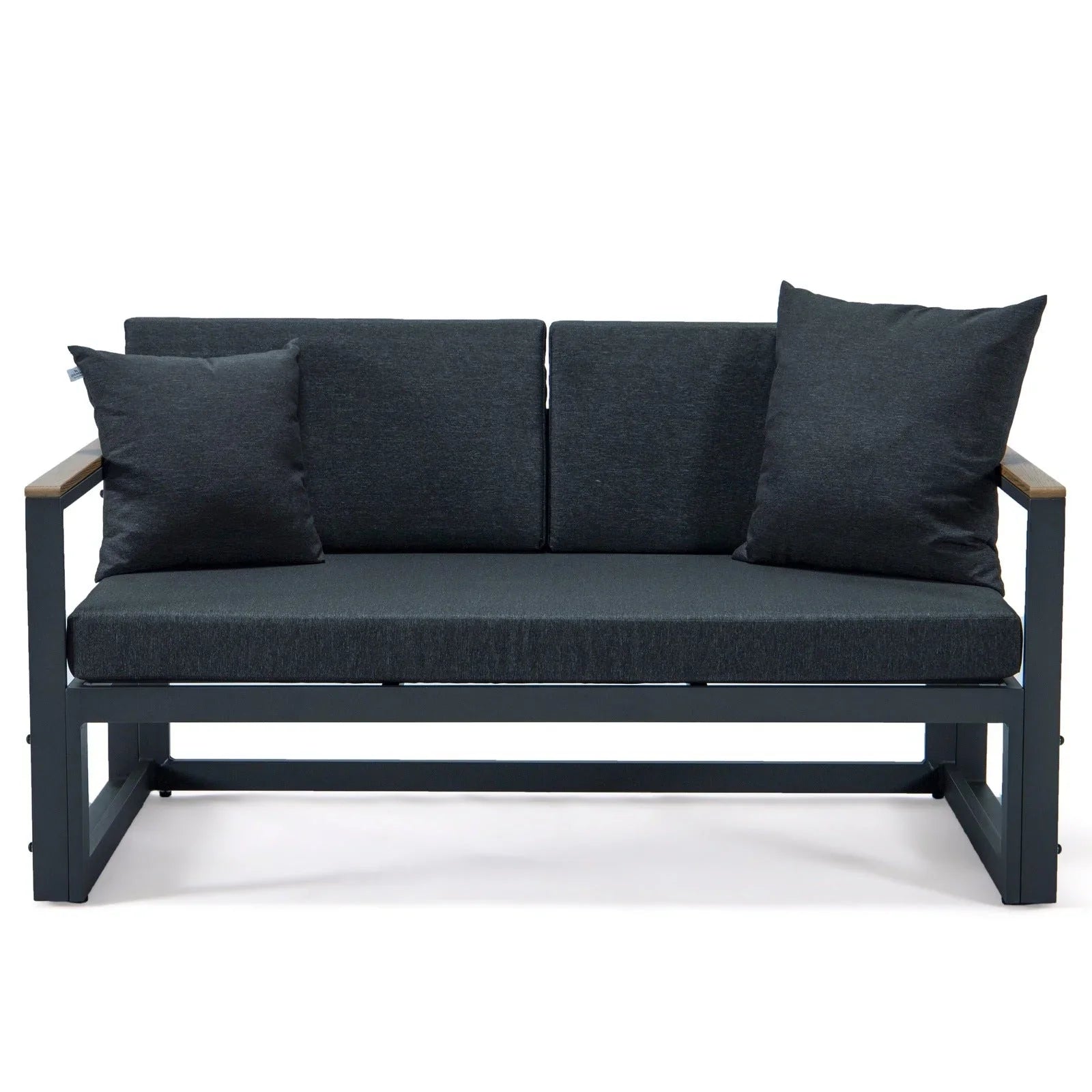 Chelsea Black Sectional With Adjustable Headrest & Coffee Table With Cushions - Elax Furniture