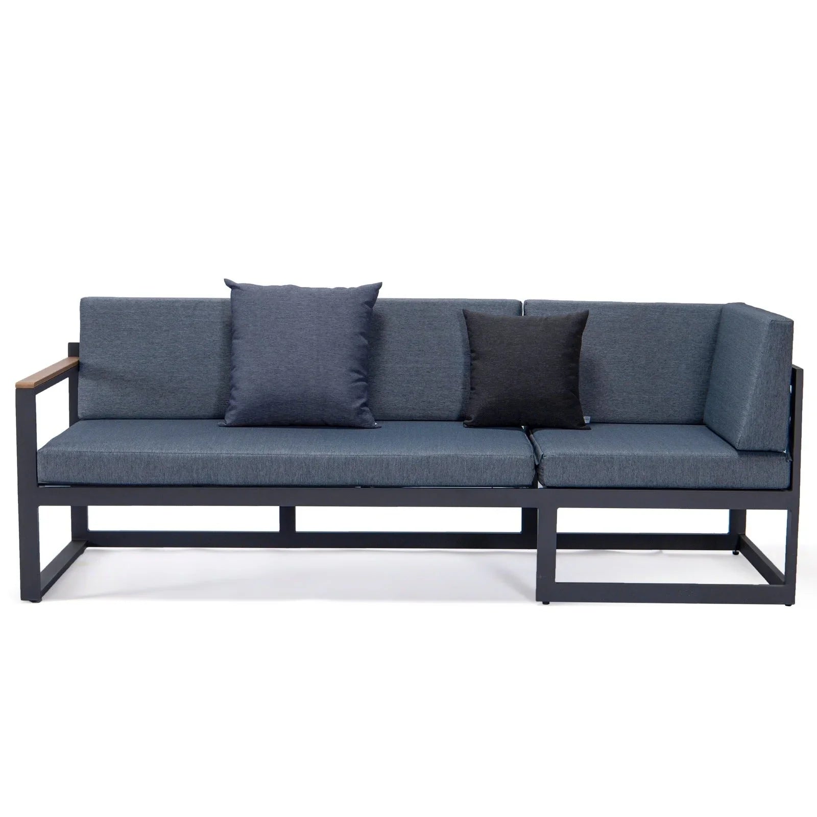 Chelsea Black Sectional With Adjustable Headrest & Coffee Table With Two Tone Cushions - Elax Furniture