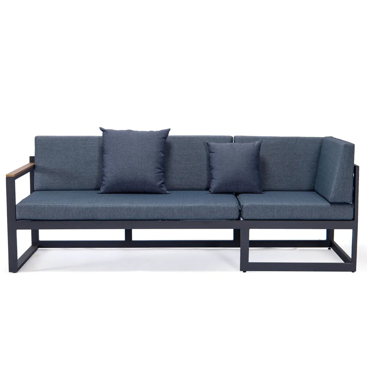 Chelsea Black Sectional With Adjustable Headrest & Coffee Table With Cushions - Elax Furniture