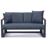 Chelsea Black Sectional With Adjustable Headrest & Coffee Table With Cushions - Elax Furniture