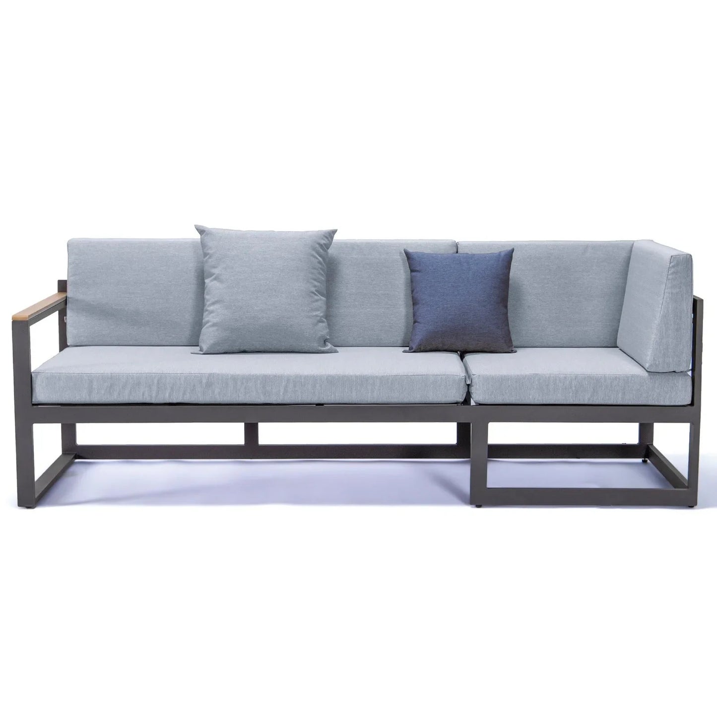 Chelsea Black Sectional With Adjustable Headrest & Coffee Table With Two Tone Cushions - Elax Furniture