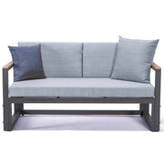 Chelsea Black Sectional With Adjustable Headrest & Coffee Table With Two Tone Cushions - Elax Furniture