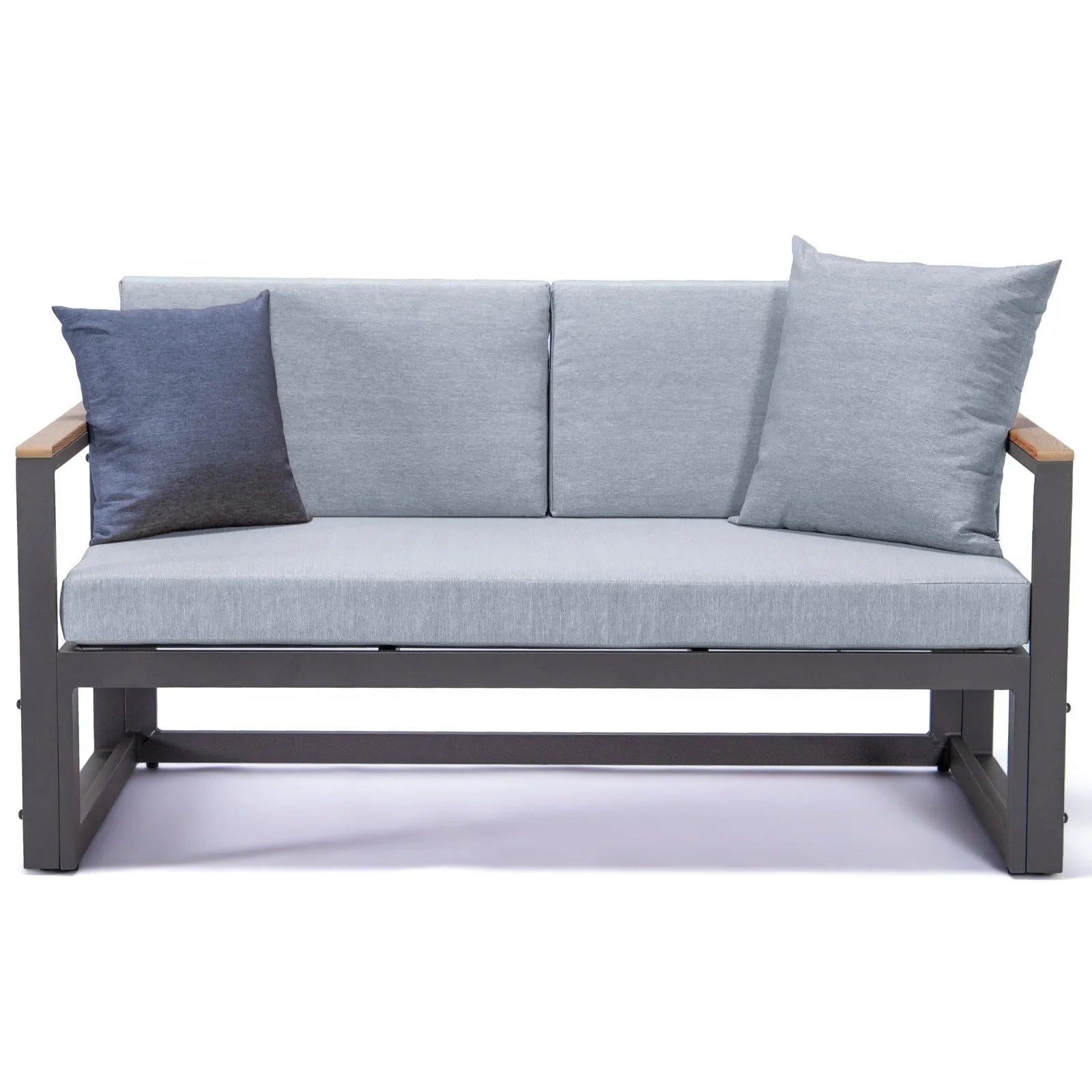 Chelsea Black Sectional With Adjustable Headrest & Coffee Table With Two Tone Cushions - Elax Furniture