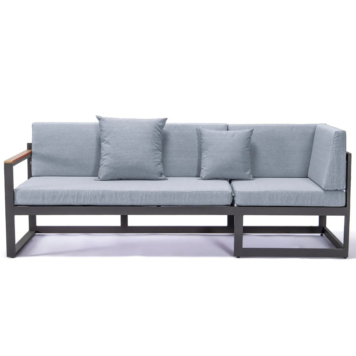 Chelsea Black Sectional With Adjustable Headrest & Coffee Table With Cushions - Elax Furniture