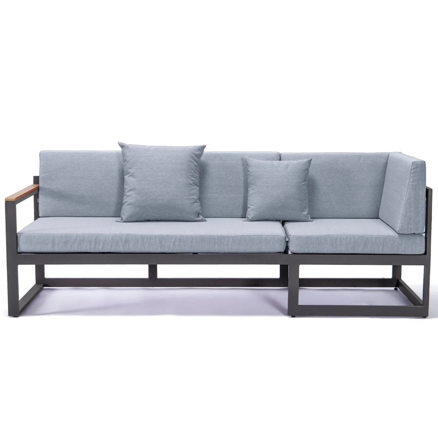 Chelsea Black Sectional With Adjustable Headrest & Coffee Table With Cushions - Elax Furniture