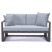 Chelsea Black Sectional With Adjustable Headrest & Coffee Table With Cushions - Elax Furniture