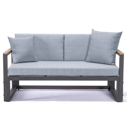 Chelsea Black Sectional With Adjustable Headrest & Coffee Table With Cushions - Elax Furniture