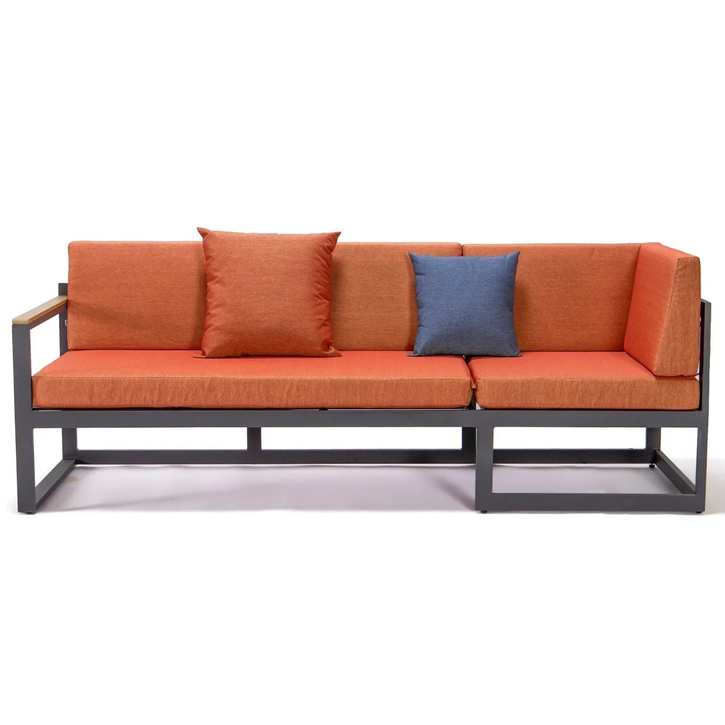 Chelsea Black Sectional With Adjustable Headrest & Coffee Table With Two Tone Cushions - Elax Furniture