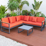 Chelsea Black Sectional With Adjustable Headrest & Coffee Table With Cushions - Elax Furniture