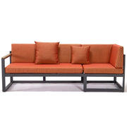 Chelsea Black Sectional With Adjustable Headrest & Coffee Table With Cushions - Elax Furniture