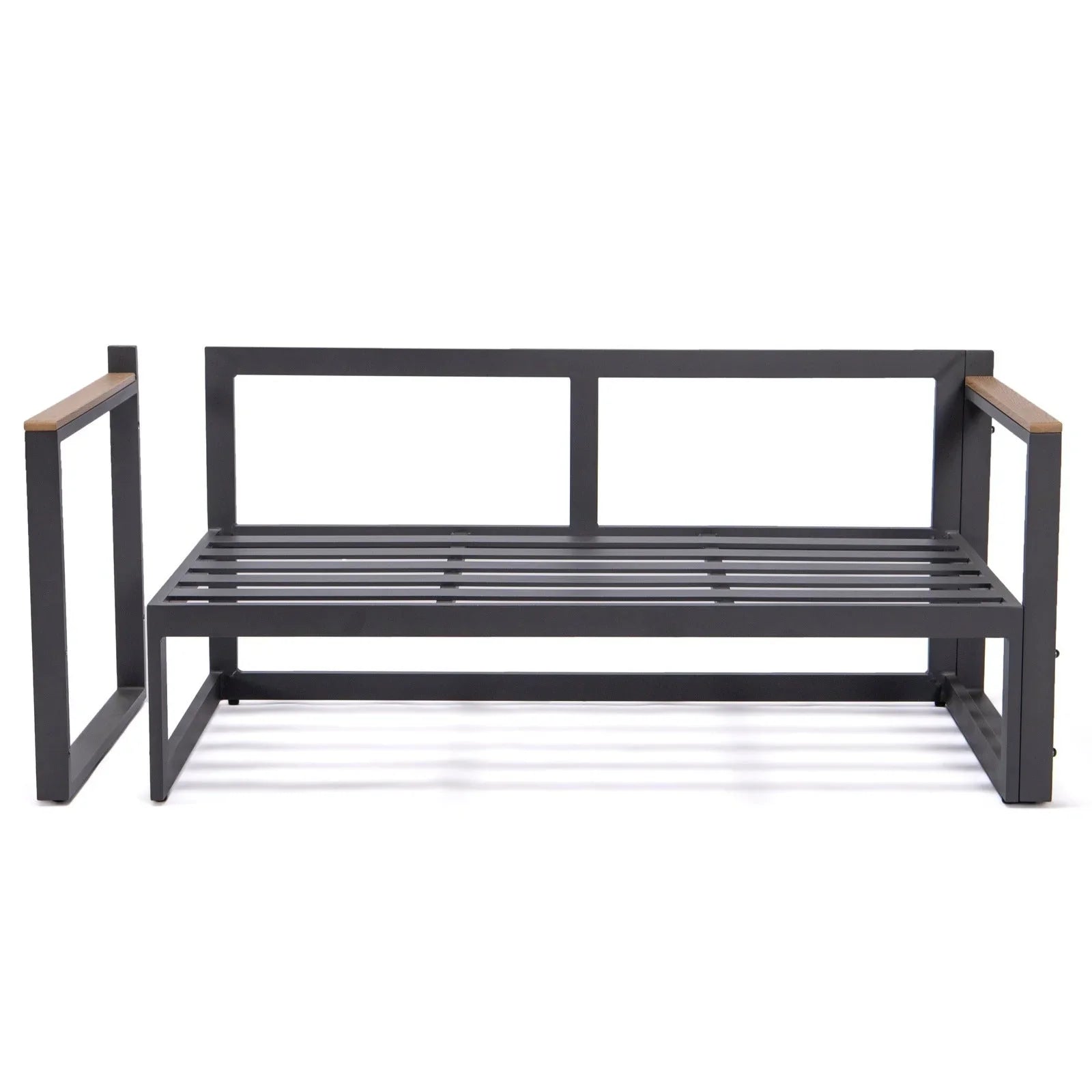 Chelsea Black Sectional With Adjustable Headrest & Coffee Table With Two Tone Cushions - Elax Furniture