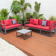 Chelsea Black Sectional With Adjustable Headrest & Coffee Table With Two Tone Cushions - Elax Furniture