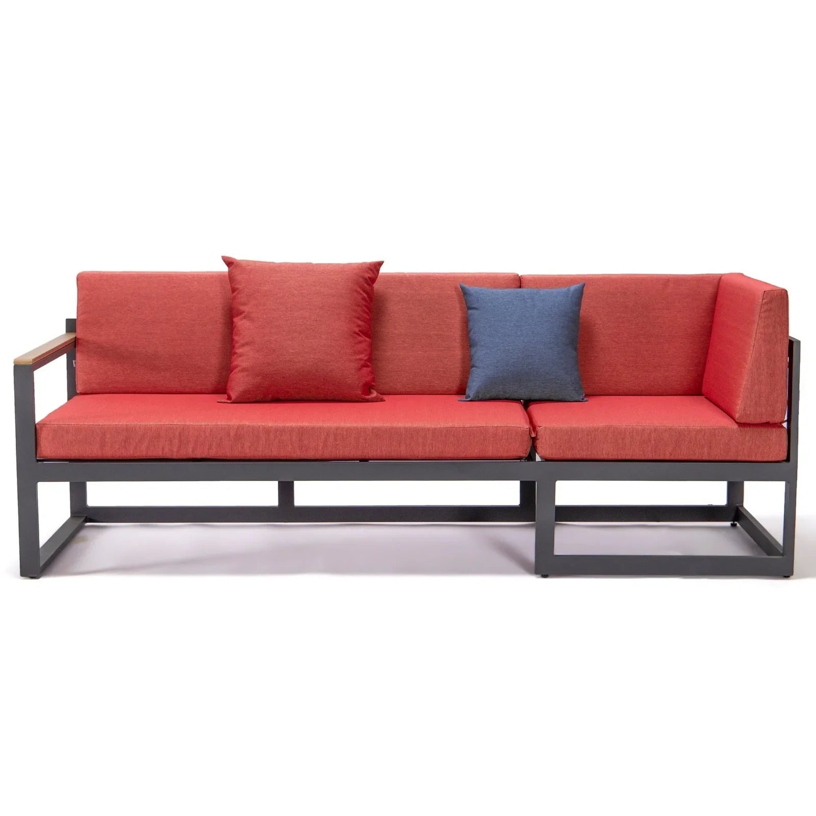 Chelsea Black Sectional With Adjustable Headrest & Coffee Table With Two Tone Cushions - Elax Furniture