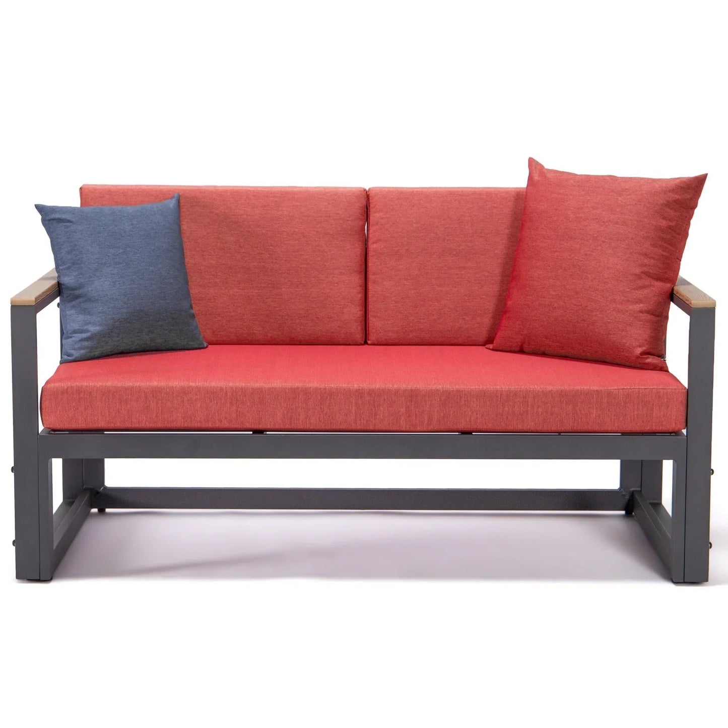 Chelsea Black Sectional With Adjustable Headrest & Coffee Table With Two Tone Cushions - Elax Furniture