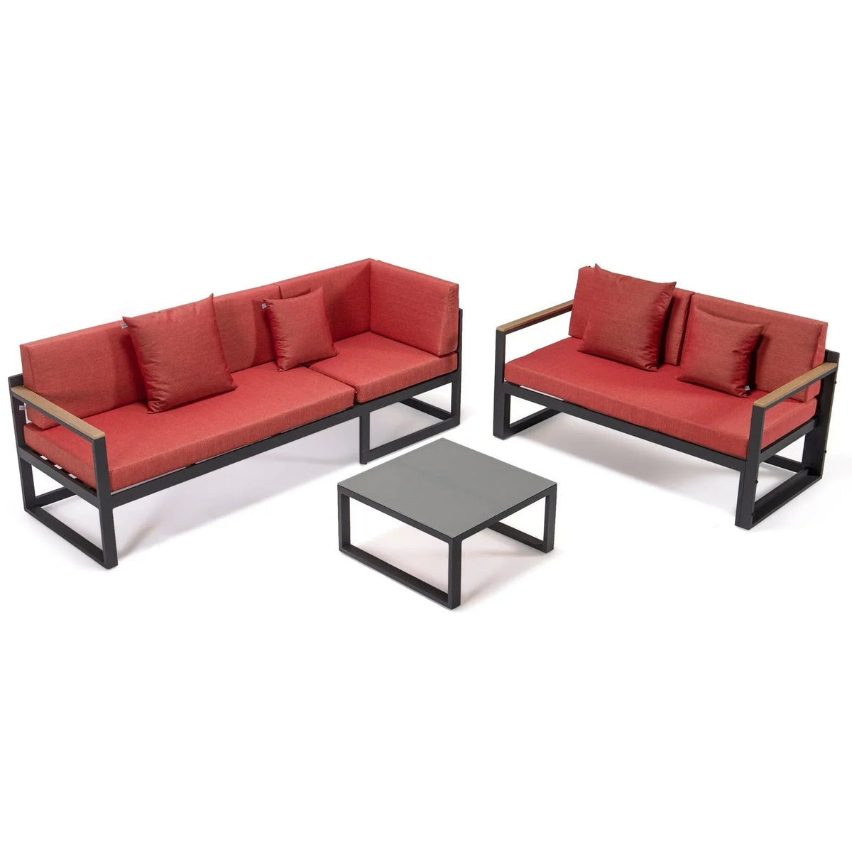 Chelsea Black Sectional With Adjustable Headrest & Coffee Table With Cushions - Elax Furniture