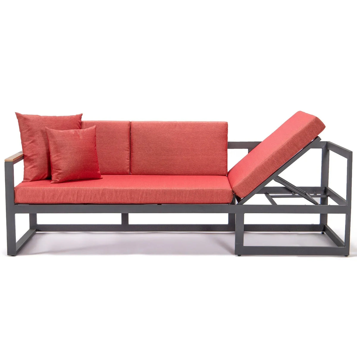 Chelsea Black Sectional With Adjustable Headrest & Coffee Table With Cushions - Elax Furniture
