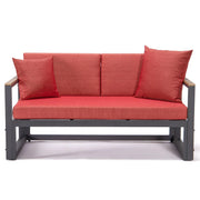 Chelsea Black Sectional With Adjustable Headrest & Coffee Table With Cushions - Elax Furniture
