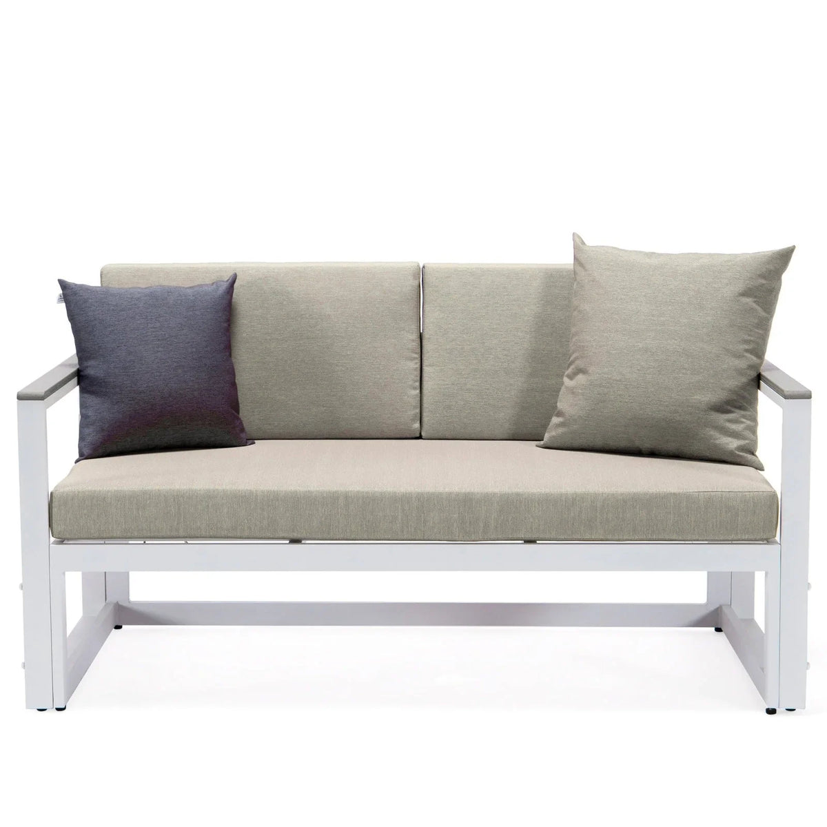 Chelsea White Sectional With Adjustable Headrest & Coffee Table With Two Tone Cushions - Elax Furniture