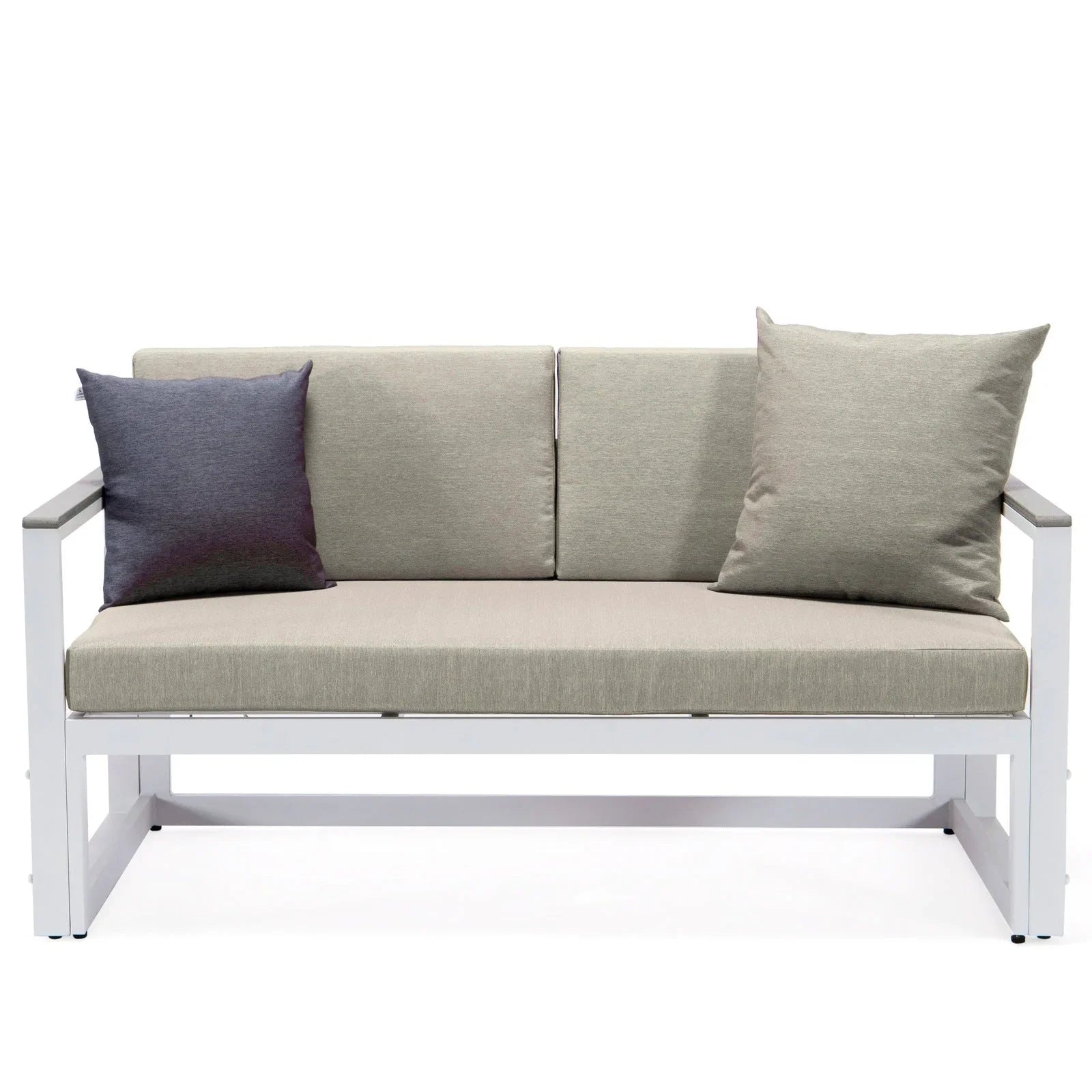 Chelsea White Sectional With Adjustable Headrest & Coffee Table With Two Tone Cushions - Elax Furniture